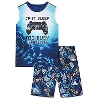 The Children's Place Boys' 2 Piece Pajama Set Short Sleeve Top and Pants