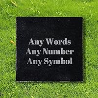 6x6 inches Personalized Pet Memorial Stones, Black Granite Memorial Garden Stone Laser Engraved, Gifts for Someone Who Lost a Loved One, or Pet, Dog, Cat (Any Words)