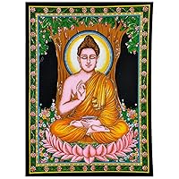 Lord Buddha Seated Under Bodhi Tree - Print on Cloth