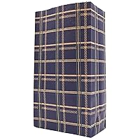 Indigo PP394 Wrapping Paper Bag, Bottom Bag, S, Checkered, Navy, Pack of 10