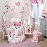 Bedtime Originals 3 Piece Crib Bedding Set, Butterfly Kisses, Multicolor