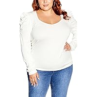 City Chic Plus Size TOP Chelsea in Pearl, Size 20