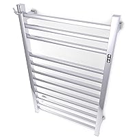 Brandon Basics Wall Mounted Electric Towel Warmer with Built-in Timer and Hardwired and Plug in Options (Brushed)