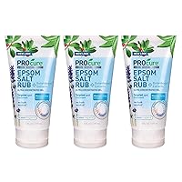 PROcure Epsom Salt Rub Gel with Aloe Vera, Soothes Muscle Tension, Aches & Soreness Directly Where It Hurts, 6 Fl Oz (Pack of 3)