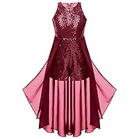 YiZYiF Girls' Sequined Romper Dress Flower Girl Birthday Party Maxi Dress Formal Special Occasion Gown