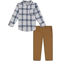 Calvin Klein baby-boys 2 Pieces Long Sleeve Woven Shirt Set2 Pieces Long Sleeve Woven Shirt Set