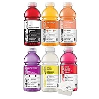 Vitamin Water Zero Sugar | Tasters Edition 6 Pack, 20oz Bottles. Vitamin Water Variety - with Bay Area Marketplace Napkins
