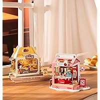 DIY Mini House Building Miniature Kit (Strawberry Milkbox+Teddy's Breadbox)