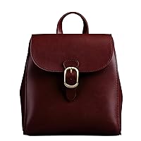 Simple Vegan Leather Flap 3 Way Convertible Backpack For Women Classic Vintage Faux Leather Fashion Daypack (Red)