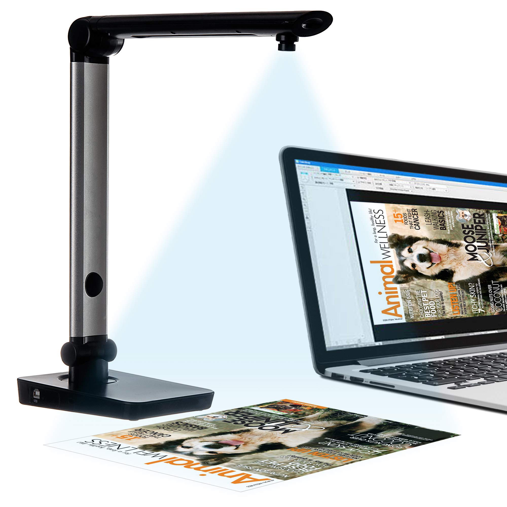Longjoy Digital Portable Rotatable for All Dimension USB Document Camera LV-1 Series LV-1020(Black)