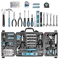 Tool Kit for Home, 144 Piece Hand Tool Set with Storage Box, General Basic Repair Tool Set with Hammer, Pliers, Wrenches, Voltage Tester, Measure Tape, Screwdriver Bits