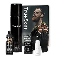 True Sons Hair Dye For Men And Beard Oil - Complete Hair, Beard and Mustache Kit For Natural Auburn Look. Instant Dye Booster Applicator For Grey Hair (1.75 oz Auburn), Daily Beard Oil (1 oz)