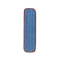 Rubbermaid Commercial Products HYGEN Microfiber Room Mop Pad, 18-Inch, Red, Single-Sided, Damp Mop Head for Heavy-Duty Cleaning on Hardwood/Tile/Laminated Floors in Kitchen/Lobby/Office, Pack of 12
