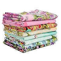 Everglow Fat Quarter Bundle (8 Pieces) by Tula Pink for FreeSpirit 18 x 21 inches (45.72 cm x 53.34 cm) Fabric cuts