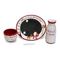 Child to Cherish Santa's Message Plate Set, Santa Cookie Plate, Santa Milk jar, and Reindeer Treat Bowl