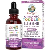 MaryRuth Organics Toddler Elderberry Liquid Drops | USDA Organic | Black Elderberry Supplement for Ages 1-3 Years | Immune Support & Overall Health | Vegan | Non-GMO | Gluten Free | 30 Servings