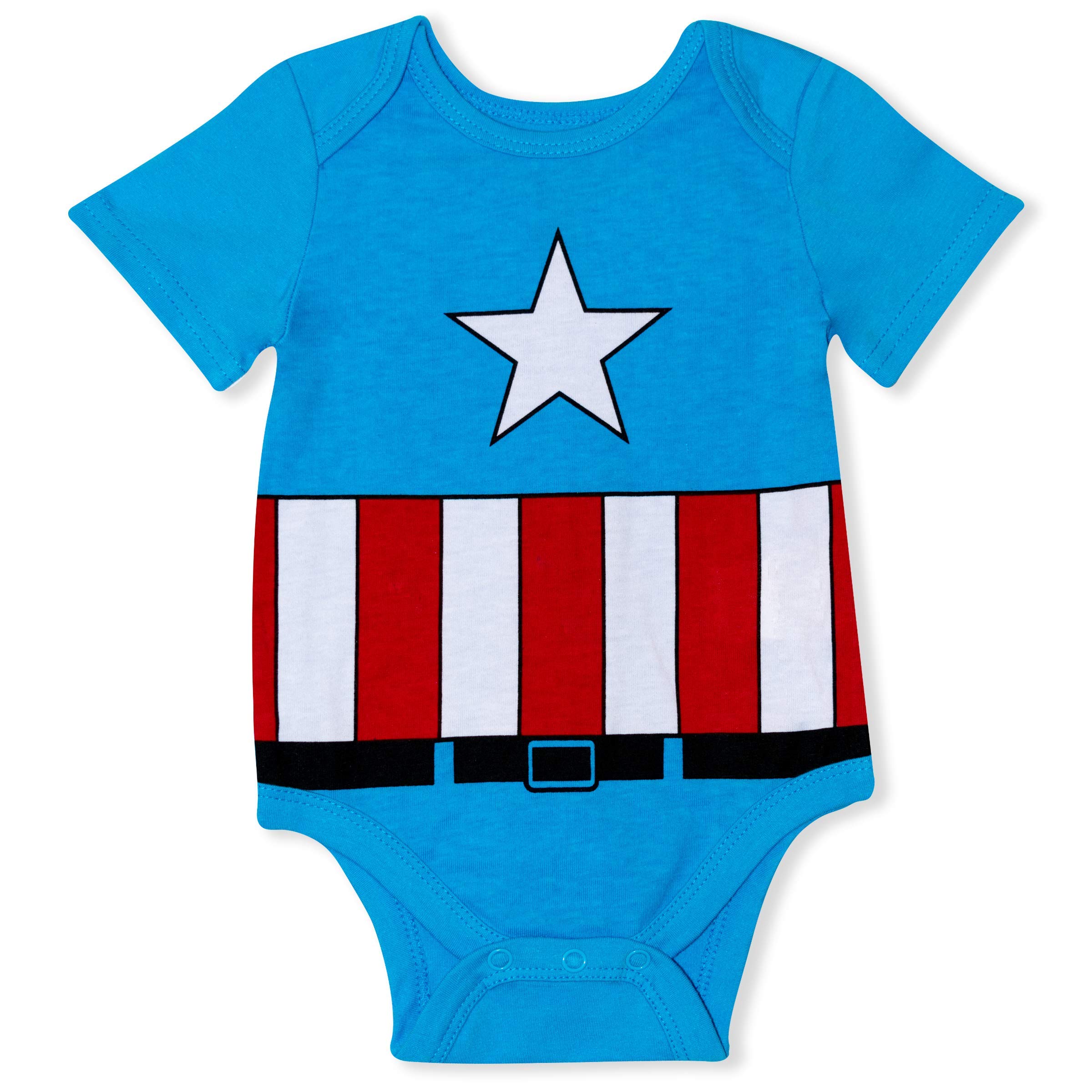 Marvel Avengers Boys Bodysuit 5 Pack for Newborn and Infant – Blue/Red/Black/Green