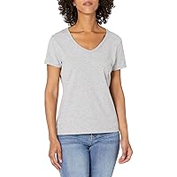 Hanes Women's Perfect-t V-neck T-shirt, Ring-spun Cotton Short Sleeve Tee for Women