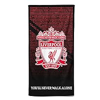 Liverpool Football Crest Beach Towel 100% Cotton LFC Mesh Bath Swim Towel Liverpool Gift for Teens Men Kids 70 x 140 cm