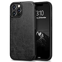 TENDLIN Compatible with iPhone 13 Pro Max Case Premium Leather TPU Hybrid Case Compatible for iPhone 13 Pro Max 6.7-inch Released in 2021 (Black)