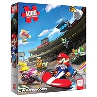 Mario Kart 1,000 Piece Jigsaw Puzzle | Collectible Puzzle Featuring Mario, Princess Peach, Bowser, Yoshi, and Luigi from The Popular Racing Video Game | Officially Licensed Nintendo Merchandise