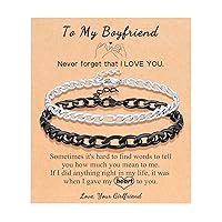 UNGENT THEM Figaro Link Chain Stainless Steel Bracelet for Couples, Birthday Christmas Anniversary Valentines Day Gifts for Men Women Couples