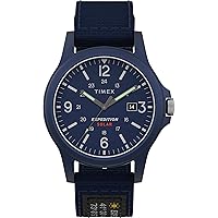 Timex Men's Expedition Acadia Solar 40mm Fabric Strap Watch Analog Cloth, Blue, 20 Casual (Model: TW4B18900)