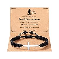 Tarsus Baptism/First Communion Gifts for Boys/Girls, Cross Bracelet Braided Rope Baptism Communion for Boys Girls