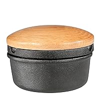 Zassenhaus Cast Iron Spice Grinder Set with Beech Wood Lid, Spice Mill, Herb and Seed Grinder, Black, XL, 5.4