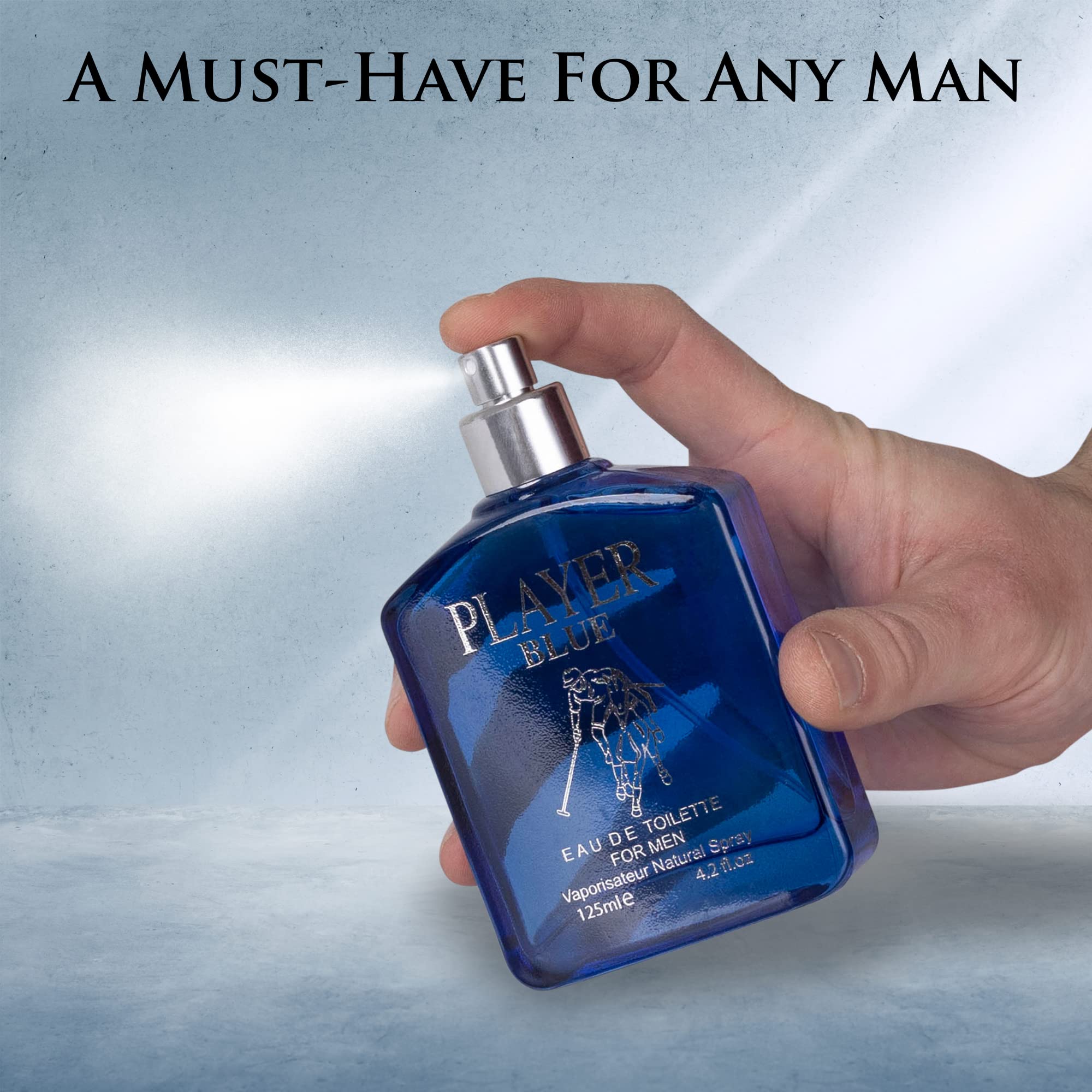 Mua NovoGlow Player Blue for Men  Fl Oz Eau De Parfum Spray for Men -  Long-Lasting Citrusy Herbal & Woody Fragrances Smell Fresh All Day Long  Includes Carrying Pouch Gift