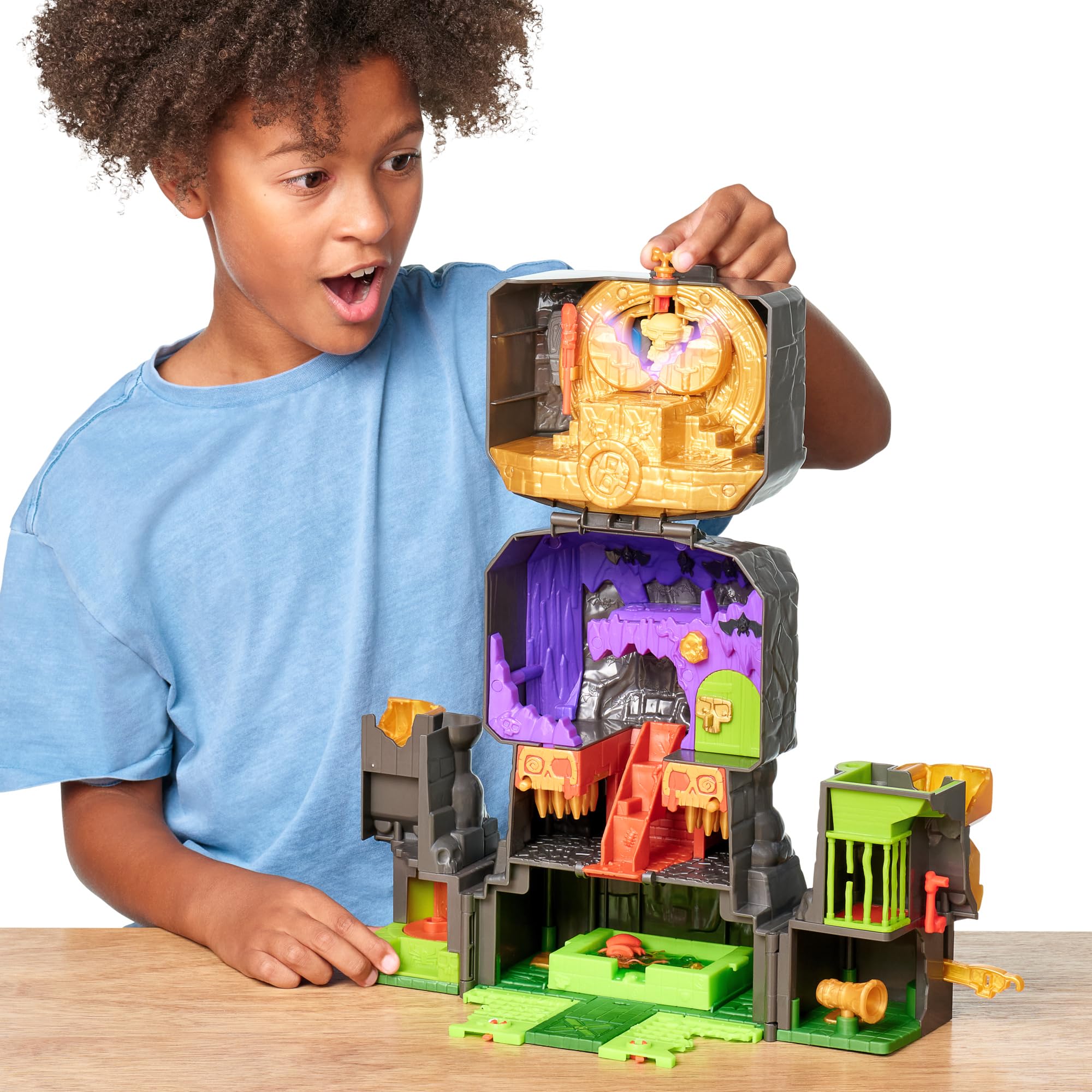 TREASURE X Lost Lands Skull Island Skull Temple Mega Playset, 40 Levels of Adventure. 4 Micro Sized Action Figs. Survive The Traps and Discover Guaranteed Real Gold Dipped Treasure