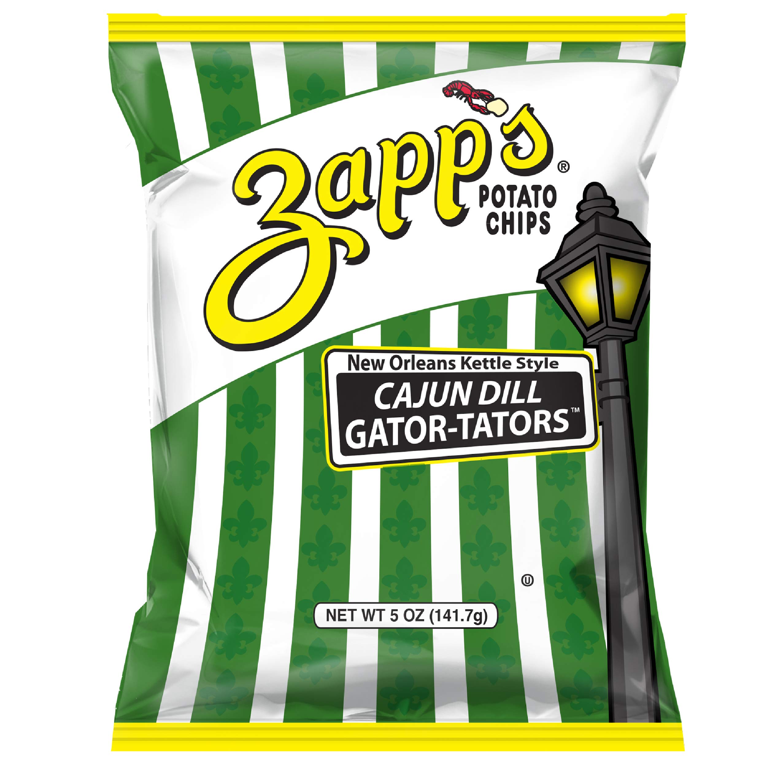 Zapp’s New Orleans Kettle-Style Potato Chips, Cajun Dill Gator-Tator – Crunchy Chips with a Spicy Kick, Great for Lunches or Snacking on the Go, 5 ...