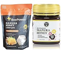 BeePower Manuka Honey Lozenges (40 Lozenges) & Manuka Honey MGO 263+ 8.8 Oz Bundle