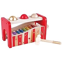 Hape - Pound and Tap Bench Music Set 30th Anniversary - 2016 LIMITED EDITION, 12 months to 144 months,Red