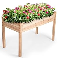 Wooden Raised Garden Beds 48x24x30 Large Elevated Planter Box with Legs/Non-Woven Liner, 200lb Capacity Outdoor Raised Bed for Vegetables, Flowers, Fruits, Garden Box for Backyard, Patio
