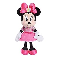 Disney Junior Minnie Mouse 8-Inch Small Hearts Minnie Mouse Beanbag Plush, Minnie Mouse In Pink Heart Dress, Stuffed Animal, Officially Licensed Kids Toys for Ages 2 Up by Just Play