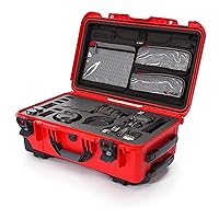 Nanuk 935 Waterproof Carry-on Hard Case with Lid Organizer and Foam Insert for Canon, Nikon - 2 DSLR Body and Lens/Lenses - Red (935-DSLR9)