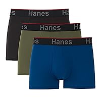 Hanes Total Support Pouch Men's Boxer Brief Underwear, Anti-Chafing, Moisture-Wicking Odor Control, 3-Pack (Reg or Long Leg)