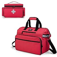 CURMIO Small Medicine Storage Bag Empty, Medical Supplies Bag with Padded Laptop Sleeve for Home Visits, Health Care, Hospice