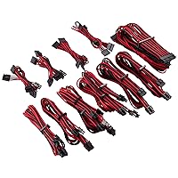 CORSAIR Premium Individually Sleeved PSU Cables Pro Kit – Red/Black, 2 Yr Warranty, for Corsair PSUs