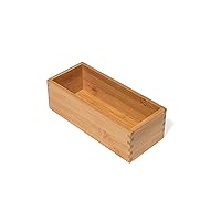 Lipper International Bamboo Utensil Holder Storage Box for Cooking Tools, Makeup, or Office Supplies, 4