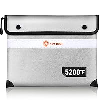 Upgraded Fireproof Document Bag 5200°F, 14.2” X 11” Fireproof Bag with Zipper, 8 Layers of Heat Insulated Materials, Fireproof Money Bag for Cash, Important Documents Water Resistant fire Bag