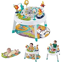Fisher-Price Sit-to-Stand, 3-in-1 Entertainer Converts From Newborn Mat and Infant Activity Center to Toddler Play Table, Multi