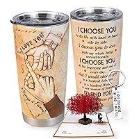 Mothers Day Gifts For Wife, Girlfriend - Mothers Day Gifts From Husband - Romantic Gifts for Wife, Girlfriend, Couples Gifts Ideas - Gifts Set Card, Keychain,Travel Mug Tumbler 20 Oz
