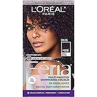 Feria Midnight Bold Multi-Faceted Permanent Hair Dye, One-Step Hair Color Kit for Dark Hair, No Bleach Required, Violet Eclipse
