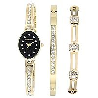 Armitron Women's Genuine Crystal Accented Watch and Bangle Set, 75/5603