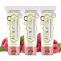 Jack N' Jill Natural Toothpaste for Babies & Toddlers - Safe if Swallowed, Xylitol, Fluoride Free, Organic Fruit Flavor, Makes Tooth Brushing Fun for Kids - Raspberry, 1.76 oz (Pack of 2)