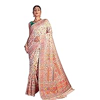 Woman's Georgette Kashmiri Thread Weaving Saree Indian Designer Sari Blouse FI882 3