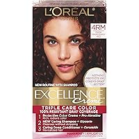 L'Oreal Paris Excellence Creme Permanent Triple Care Hair Color, 4RM Dark Mahogany Red, Gray Coverage For Up to 8 Weeks, All Hair Types, Pack of 1