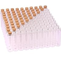 100 Sets of 20ml Glass Bottles with Cork Stopper,Small Clear Jars Tiny Glass Vials for Wedding Favors Seed Powder Sequin Storing Art Crafts Display Party Member Gift